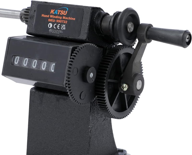 KATSU Tools Kézi Tekercselő Gép Mechanikus Számlálóval - Transzformátor Tekercs Készítő Audio Rendszerekhez, Elektronikai Projektekhez, 9907