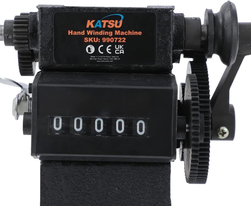 KATSU Tools Kézi Tekercselő Gép Mechanikus Számlálóval - Transzformátor Tekercs Készítő Audio Rendszerekhez, Elektronikai Projektekhez, 9907