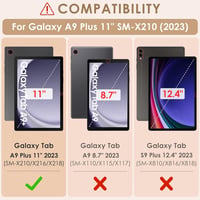 KATUMO Detské puzdro na Samsung Galaxy Tab A9+ / A9 Plus 11 palcov 2023 (SM-X210/216/218) s kompletnou ochranou, stojanom, dotykovým perom a ramenným popruhom 2