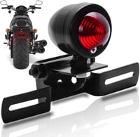 KATUR Piros Motorkerékpár Hátsó Lámpa 12V Féklámpa Rendszámtábla Tartóval Harley 1