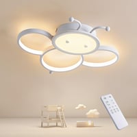 KAUCQI 40 cm méh mintás LED mennyezeti lámpa gyerekszobába távirányítós fényerőszabályzós éjszakai fény 3000-6000K 1