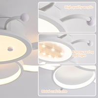 KAUCQI 40 cm méh mintás LED mennyezeti lámpa gyerekszobába távirányítós fényerőszabályzós éjszakai fény 3000-6000K 5