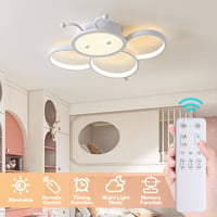 KAUCQI 40 cm méh mintás LED mennyezeti lámpa gyerekszobába távirányítós fényerőszabályzós éjszakai fény 3000-6000K 4