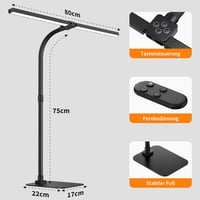 Lampă de birou LED reglabilă Kaulsoue, 24 W, 80 cm, lumină naturală prietenoasă cu ochii, 5 temperaturi de culoare și 5 niveluri de luminozitate, pentru acasă și lectură 7