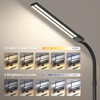 Lampă de birou LED reglabilă Kaulsoue, 24 W, 80 cm, lumină naturală prietenoasă cu ochii, 5 temperaturi de culoare și 5 niveluri de luminozitate, pentru acasă și lectură 6