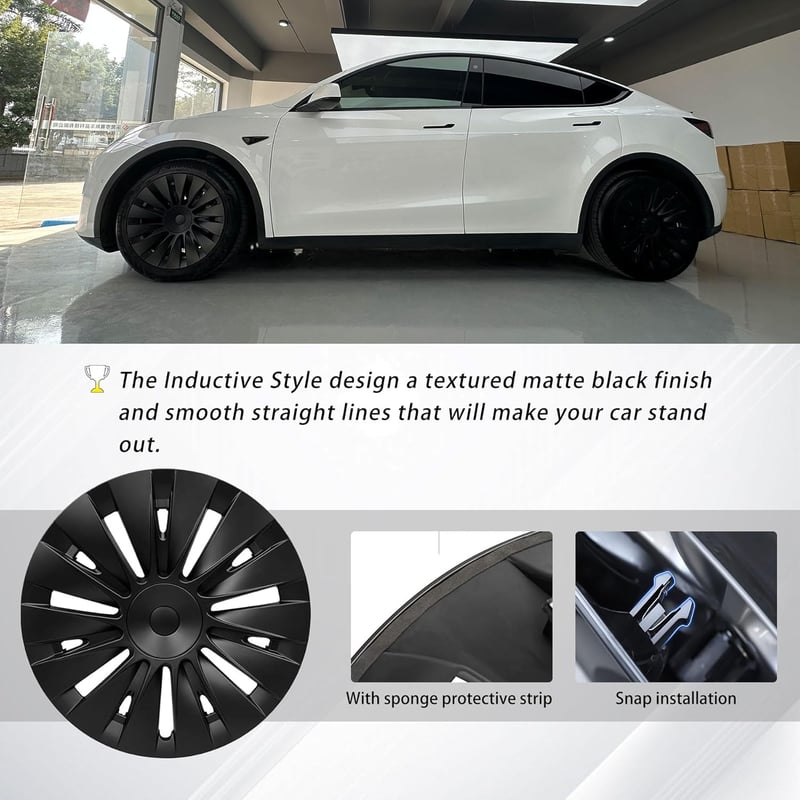 KAVANIC 4 db Tesla Model Y 19" Felniborítás Matt Fekete 2020-2024 Kerékborítás
