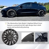 KAVANIC 4db Kerékagy Sapka Tesla Model 3 Highland 2024-2025 18 Hüvelyk Fekete 4