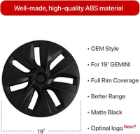 KAVANIC Tesla Model Y 19" Felniborítás Matte Black 4db Gemini 2020-2024 2