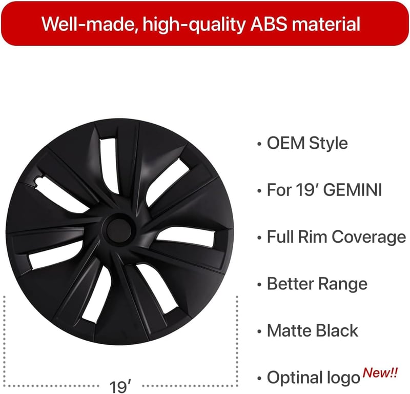 KAVANIC Tesla Model Y 19" Felniborítás Matte Black 4db Gemini 2020-2024
