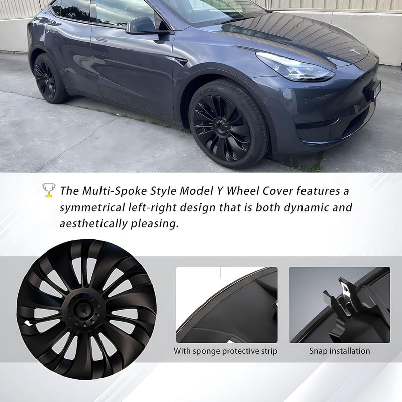 KAVANIC Tesla Model Y 2020-2023 kerékborítás 19 hüvelyk matt fekete 4 darab szett