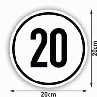 Autocolant Kavaro 20 km/h pentru utilaje de construcții și vehicule agricole - Standard DIN 1451 - Rezistent la UV - 20 cm 2