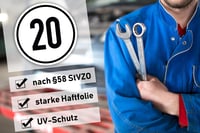 Autocolant Kavaro 20 km/h pentru utilaje de construcții și vehicule agricole - Standard DIN 1451 - Rezistent la UV - 20 cm 3