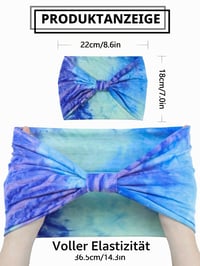 Kavya široká elastická čelenka pre ženy – vzorovaná, pohodlná boho čelenka, 18 cm, módny vlasový doplnok na šport a jogu 3