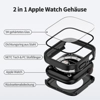 Kawoco 2 v 1 vodotesný kryt na Apple Watch Series 9/8/7 45 mm so zabudovaným tvrdeným sklom, HD ochranný kryt na dotykový displej pre iWatch 45 mm, modrý 2