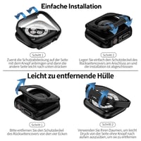 Kawoco 2 v 1 vodotesný kryt na Apple Watch Series 9/8/7 45 mm so zabudovaným tvrdeným sklom, HD ochranný kryt na dotykový displej pre iWatch 45 mm, modrý 4