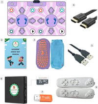 KAXIMON Dupla táncszőnyeg TV-hoz HDMI vezeték nélküli vezérlővel, csúszásmentes, gyerek és felnőtt 3-12 év, plug and play 6