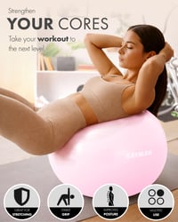 Gymnastická lopta KAYMAN 65 cm – systém Anti-Burst, protišmykové krúžky, joga, pilates, fitness, tréning rovnováhy, na doma aj do posilňovne 3