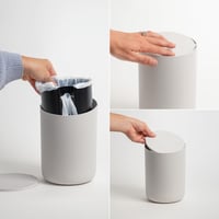Kazai. Mini kozmetička kanta za smeće 'Tove' – 1,5 L | Berlinski dizajn | Protuklizna, s unutarnjom kantom i funkcijom pametnog učvršćivanja vrećice | Taupe (svijetlosmeđa) 2