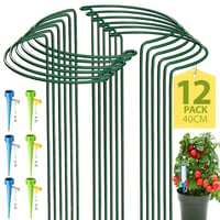 KAZITOO polukružni metalni nosač za biljke 12 kom + 6 kom nastavaka za navodnjavanje - 40x25 cm 2