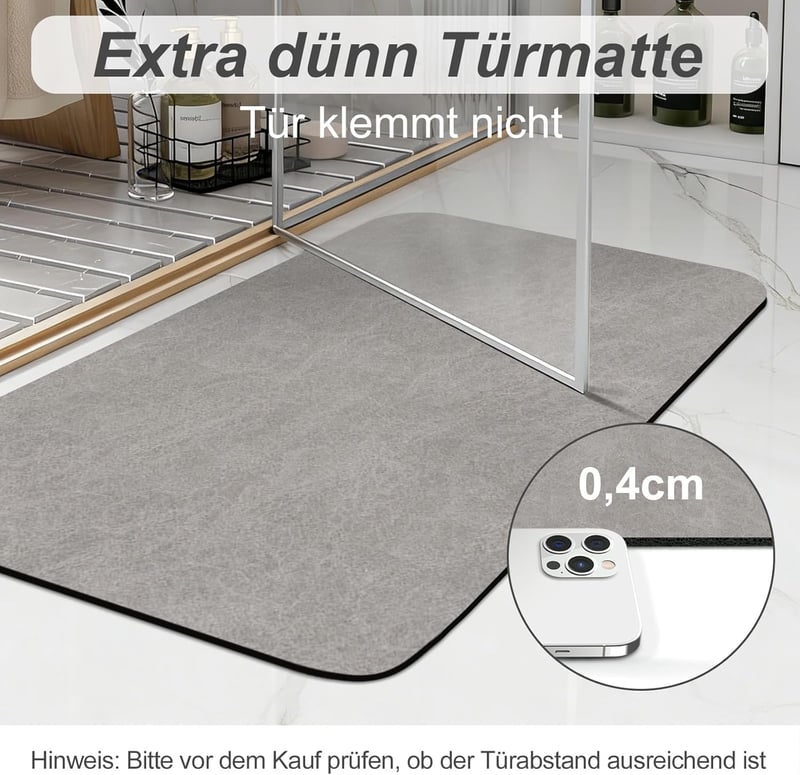 KAZOLEN Csúszásmentes Fürdőszobai Szőnyeg 60x90cm Szürke
