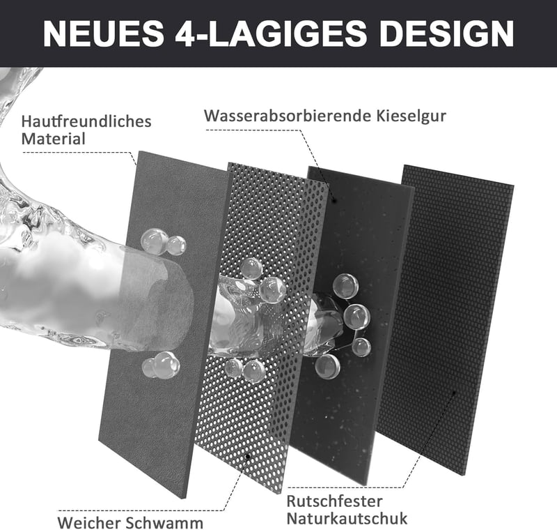KAZOLEN Csúszásmentes Fürdőszobai Szőnyeg 60x90cm Szürke