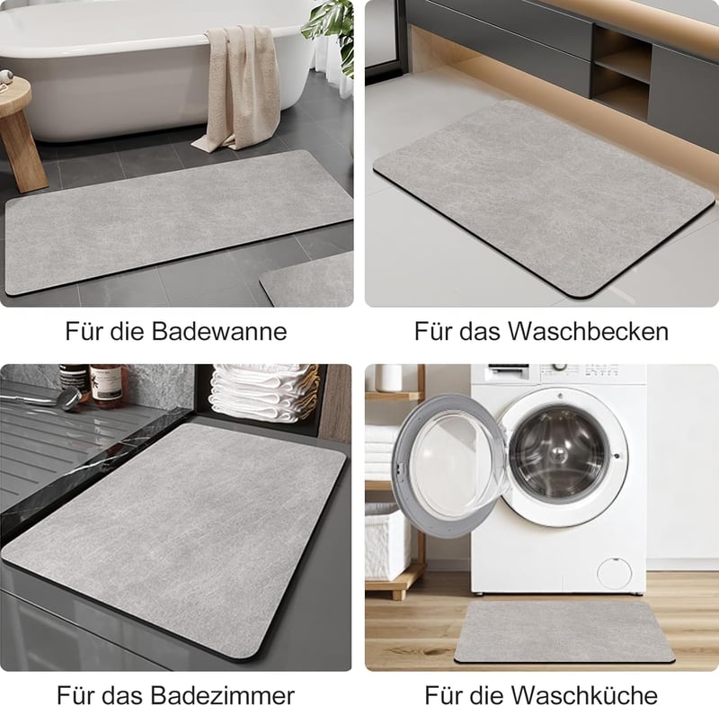 KAZOLEN Csúszásmentes Fürdőszobai Szőnyeg 60x90cm Szürke