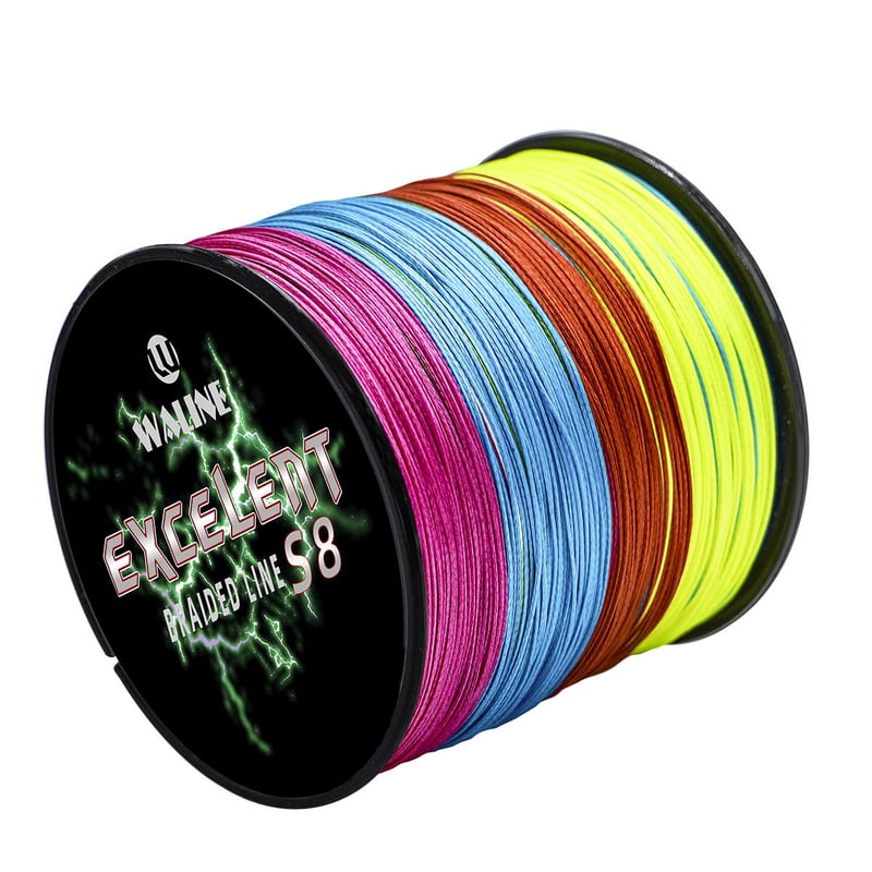 KBBOX Waline 8-vláknová PE pletená rybárska šnúra - silná, s minimálnou prieťažnosťou, zelená, 300m/500m, nosnosť 9kg, pre morský rybolov