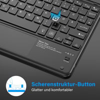 KBCASE Bluetooth Billentyűzet Touchpad-dal 7 Szín Világítás QWERTZ 7