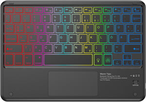 KBCASE Bluetooth tipkovnica s touchpadom, pozadinsko osvjetljenje u 7 boja - QWERTZ