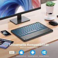 KBCASE Bluetooth Billentyűzet Touchpad-dal 7 Szín Világítás QWERTZ 2