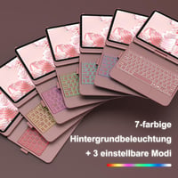 Tastatură rotativă KBCASE pentru iPad 10-11 inch, cu iluminare de fundal în 7 culori, QWERTZ 4