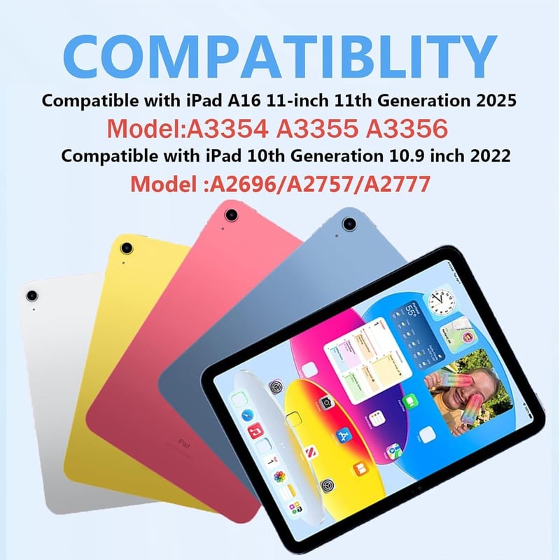 KBCASE iPad 10. generáció billentyűzetes tok ceruzatartóval, Bluetooth billentyűzet