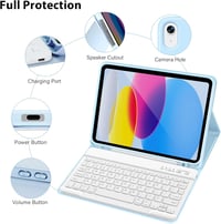 KBCASE iPad 10. generáció billentyűzetes tok ceruzatartóval, Bluetooth billentyűzet 7