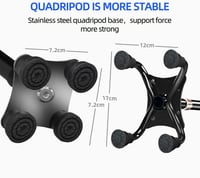 KCareU Időseknek Könnyű Sétabot Állítható Hosszúsággal és 4 Lábú Alap - Black(1 Big + 1 Small + 1 Monopod base) 7
