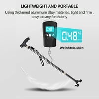 KCareU Időseknek Könnyű Sétabot Állítható Hosszúsággal és 4 Lábú Alap - Black(1 Big + 1 Small + 1 Monopod base) 9
