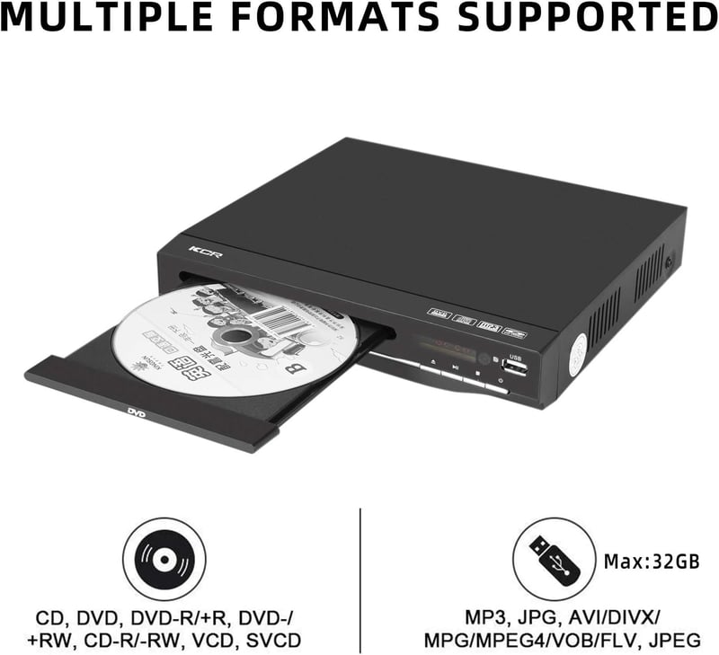 KCR DVD lejátszó TV-hez USB HDMI kábellel távirányítóval