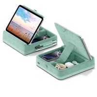 KDD Skladací vankúšový stojan na tablet s úložným priestorom, nastaviteľný držiak na iPad do postele, s držiakom na stylus, pre iPad Pro Air Mini a tablety 4-13", zelený 1