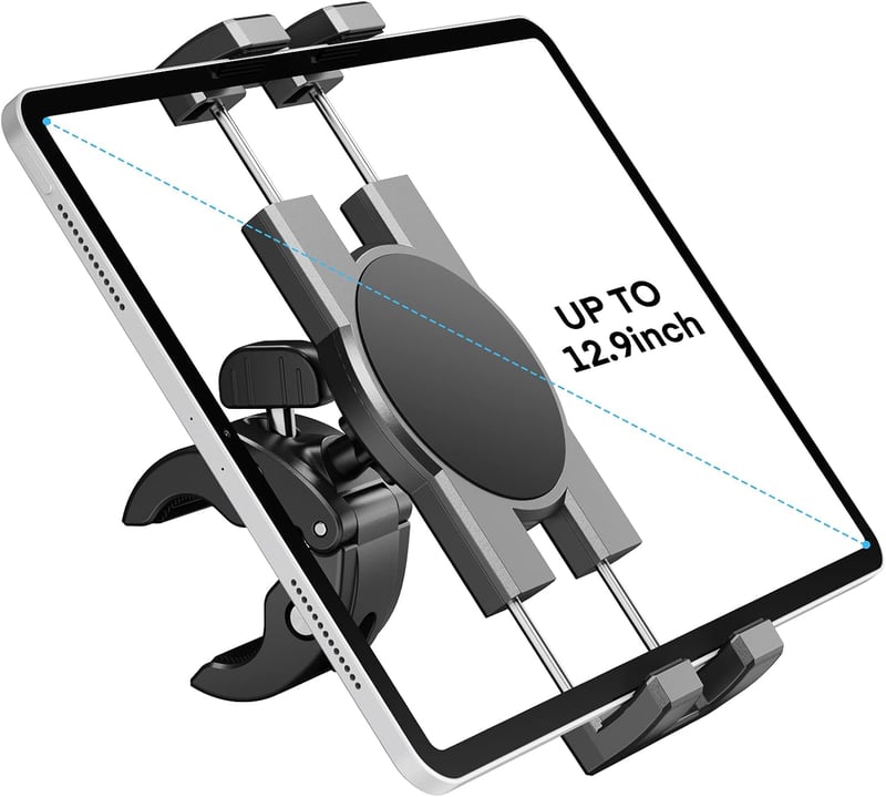 KDD Tablet Tartó Futópadhoz és Szobakerékpárhoz, 360° Forgatható iPad Telefon Állvány Edzőgépekhez, Kompatibilis iPad Pro Mini Air Samsung G