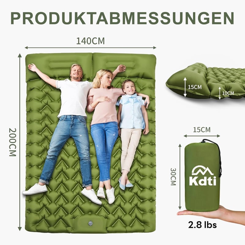 Kdti Önfelfújódó Kétszemélyes Hálómatrac Kempinghez