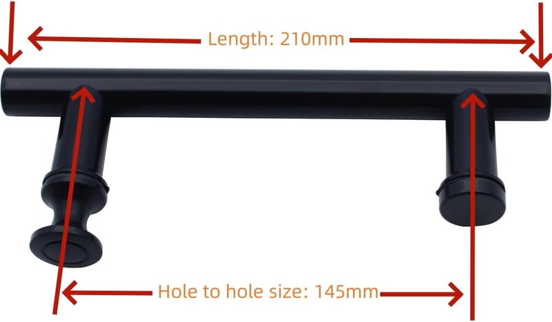 KEABATH fekete zuhanyzó ajtófogantyú 2db 145mm üvegajtó kilincs csomag