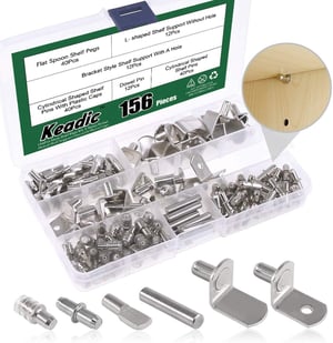 Suport poliță Keadic 5 mm, nichelat, cu capac din plastic – 156 bucăți