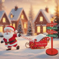 Set de Accesorii Spiriduș Keadrsa cu Săniuță din Lemn - Decorațiune Ușiță de Spiriduș, Tăbliță, Șnur, Șablon, Decor pentru Advent și Crăciun 3