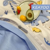 KEAYOO Dinoszaurusz Mintás Gyerek Ágynemű 135x200 cm + 80x80 cm, 2 Részes Pamut Garnitúra Cipzárral, Fiúknak és Lányoknak, Könnyen Mosható 7