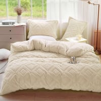 KEAYOO Plüss Párnahuzat 40x80 cm Puha Teddy Fleece Téli Meleg Bézs 2