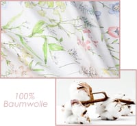 KEAYOO Virágmintás Pamut Ágynemű 135x200 cm Cipzárral - 80x80 cm Párnahuzattal - Zöld-Rózsaszín Nyári-Téli Hálószoba Garnitúra Hipoallergén  4