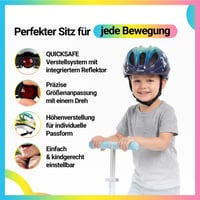 Cască de ciclism pentru copii KED Meggy II Trend – Fabricată în Germania, stop LED, tehnologie MaxShell, Stars Blue Green, 49-53 cm (mărimea S/M) 3
