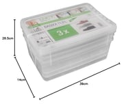 keeeper Bea Set kutija za pohranu, 3 kom., 3 x 11 L, 39 x 26,5 x 14 cm, sa sustavom za regulaciju zraka, prozirne 9