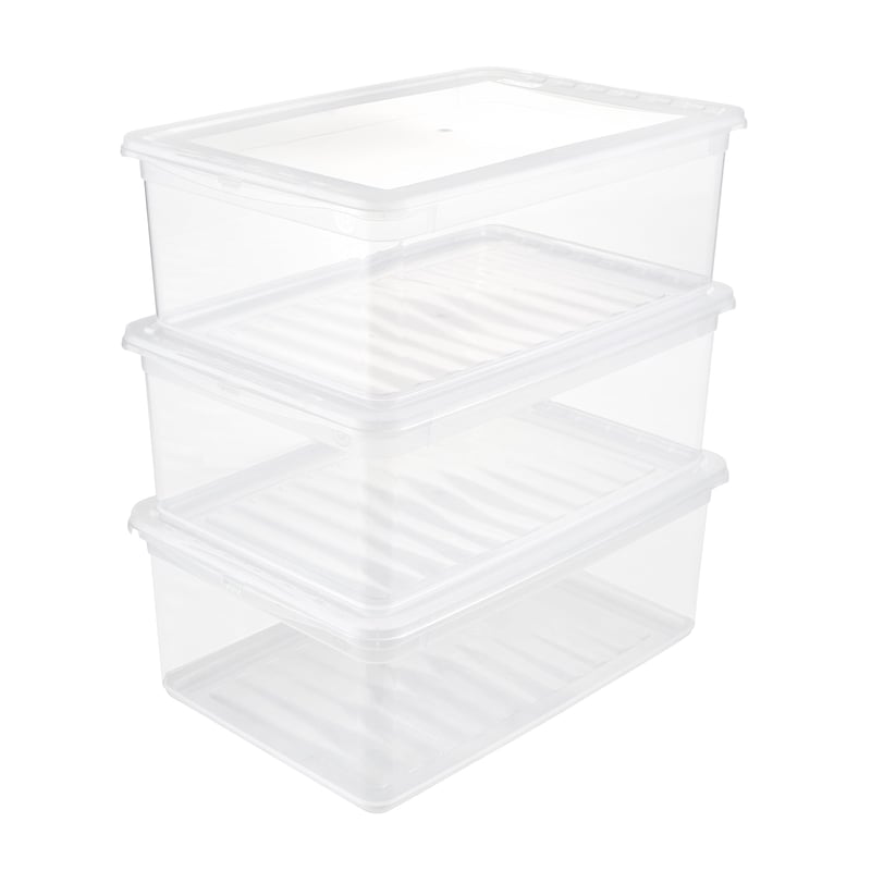 keeeper Bea Set kutija za pohranu, 3 kom., 3 x 11 L, 39 x 26,5 x 14 cm, sa sustavom za regulaciju zraka, prozirne