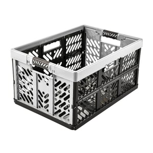 Skladací úložný box keeeper Ben, 2 ks, 54x37x28 cm, 45 l, s rukoväťami Soft-Touch, svetlosivý