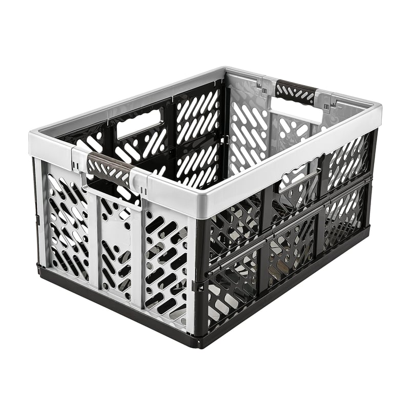 Skladací úložný box keeeper Ben, 2 ks, 54x37x28 cm, 45 l, s rukoväťami Soft-Touch, svetlosivý
